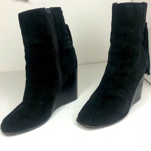 Jeffrey Campbell Suede Fringe Ankle Boots Booties 8